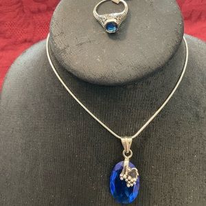 BEAUTIFUL NWT GEMSTONE NECKLACE & RING SET